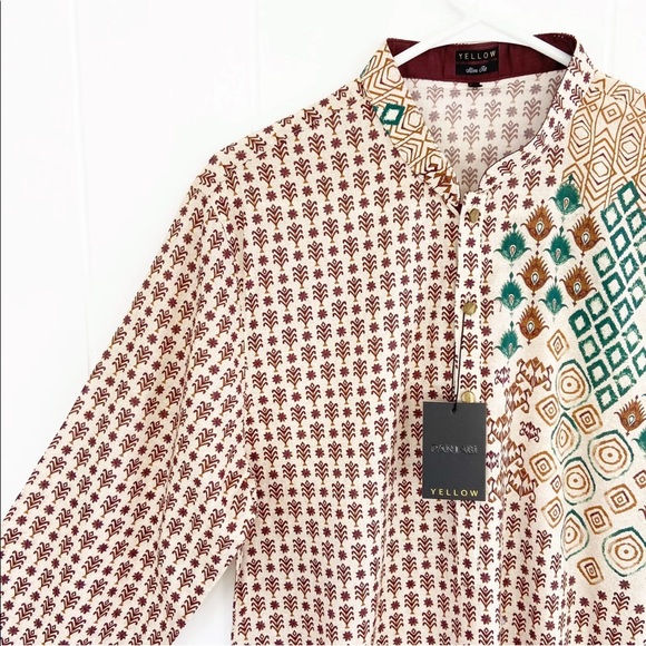 PANJABI YELLOW Mens Slim Fit Kurta - Picture 6 of 8